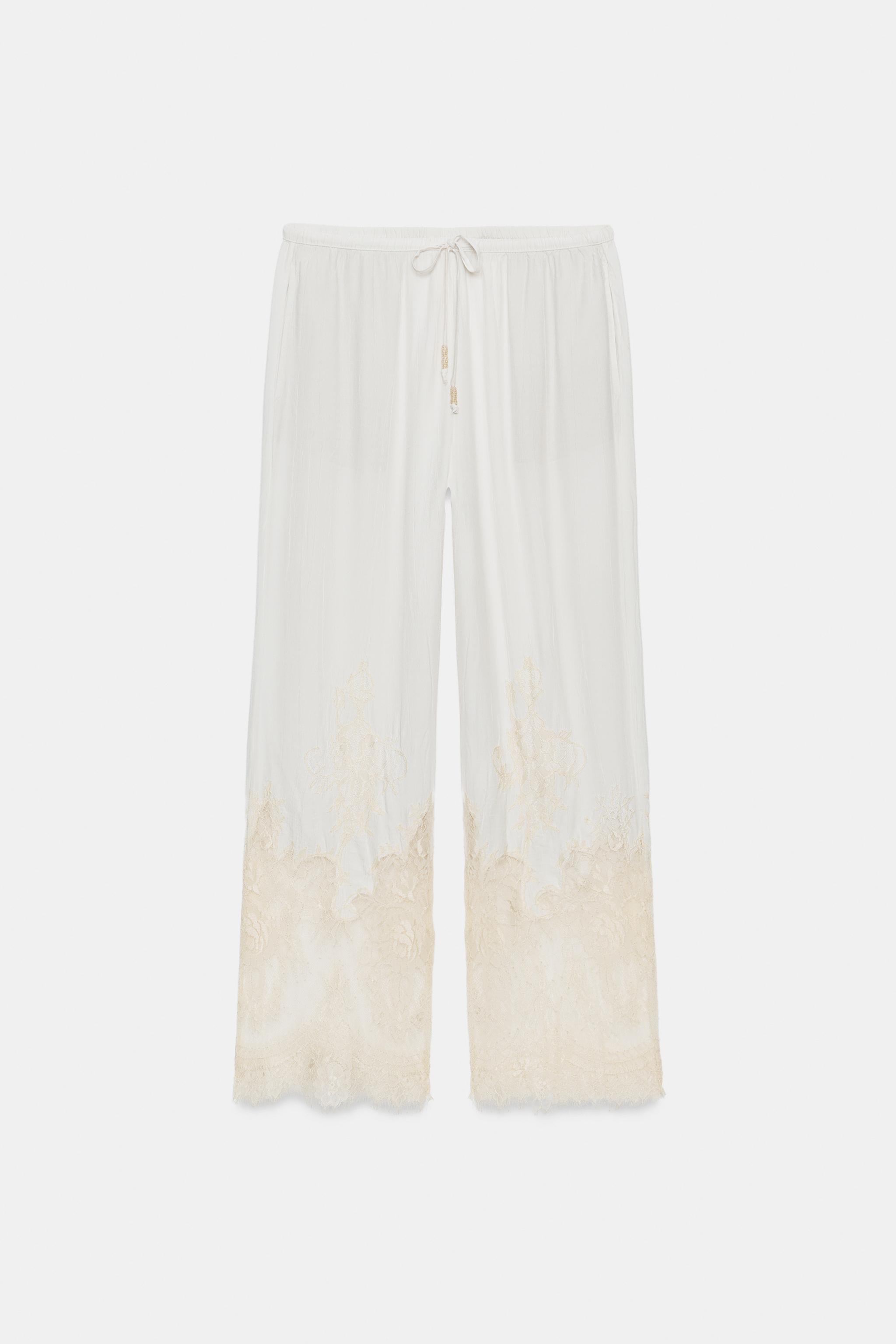PANTALON STYLE PYJAMA EN DENTELLE ZW COLLECTION